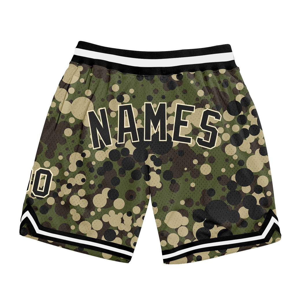 Custom Camo Black-Cream Authentic Salute To Service Basketball Shorts photo 1