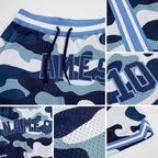 Custom Camo Navy-Light Blue Authentic Salute To Service Basketball Shorts detail