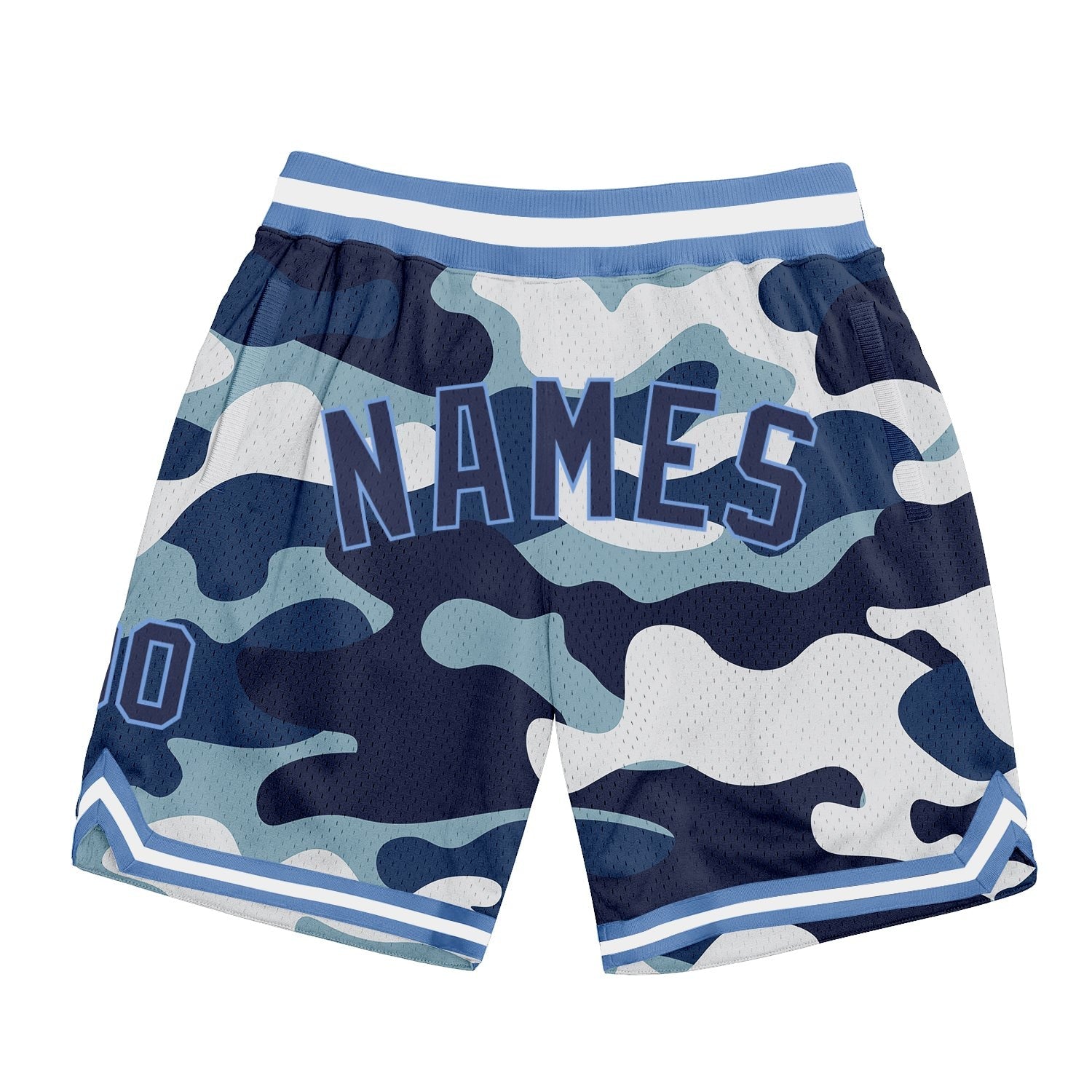 Custom Camo Navy-Light Blue Authentic Salute To Service Basketball Shorts photo 1