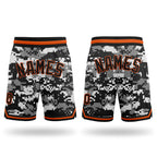 Custom Camo Black-Orange Authentic Salute To Service Basketball Shorts