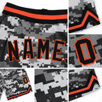 Custom Camo Black-Orange Authentic Salute To Service Basketball Shorts detail