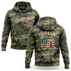 Custom Stitched Camo Vintage USA Flag-Cream Sports Pullover Sweatshirt Salute To Service Hoodie