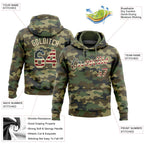 Custom Stitched Camo Vintage USA Flag-Cream Sports Pullover Sweatshirt Salute To Service Hoodie photo 2