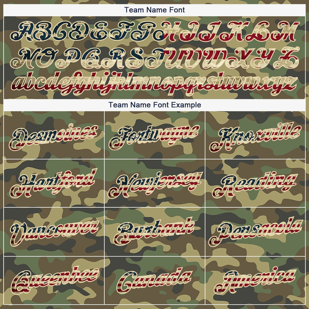 Custom Stitched Camo Vintage USA Flag-Cream Sports Pullover Sweatshirt Salute To Service Hoodie photo 3