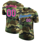 Custom Camo Pink Black-Sky Blue Performance Salute To Service T-Shirt photo 1