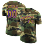 Custom Camo Purple-Yellow Performance Salute To Service T-Shirt photo 1