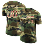 Custom Camo Vintage USA Flag-City Cream Performance Salute To Service T-Shirt photo 1