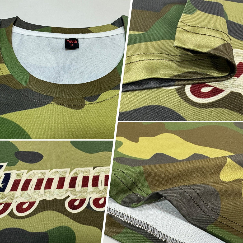 Custom Camo Vintage USA Flag-City Cream Performance Salute To Service T-Shirt photo 2