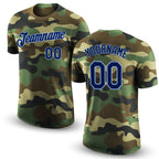 Custom Camo Navy-Light Blue Performance Salute To Service T-Shirt