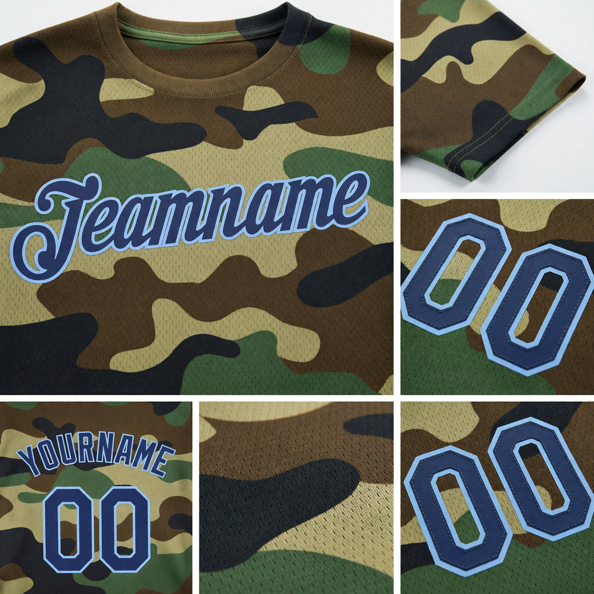 Custom Camo Navy-Light Blue Performance Salute To Service T-Shirt detail