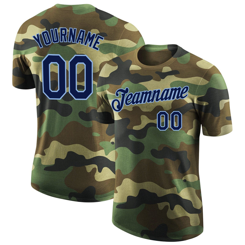 Custom Camo Navy-Light Blue Performance Salute To Service T-Shirt photo 1