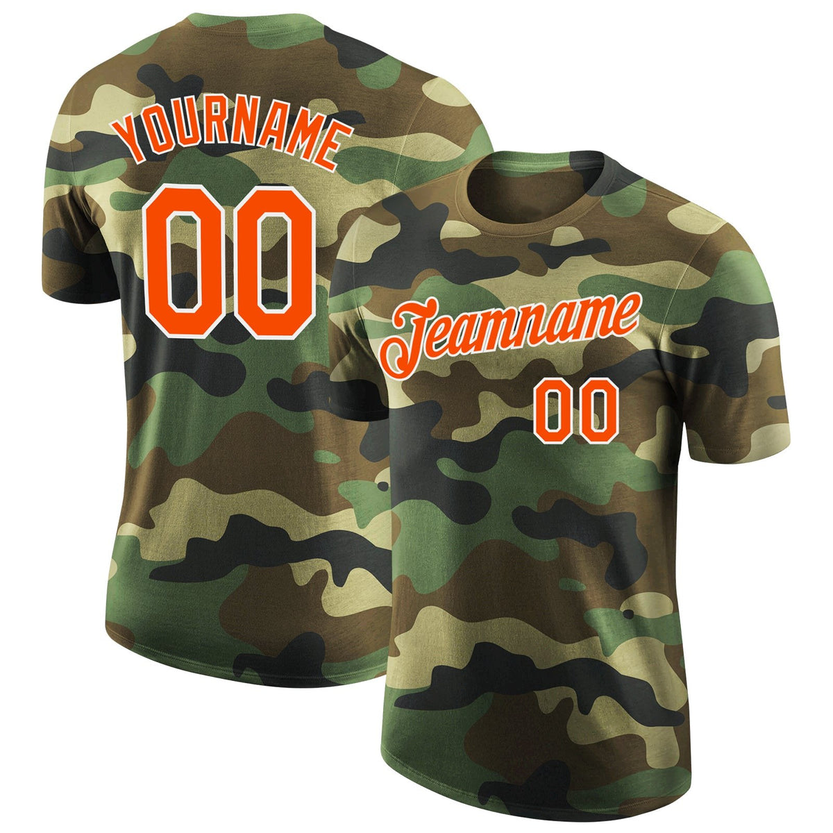 Custom Camo Orange-White Performance Salute To Service T-Shirt photo 1