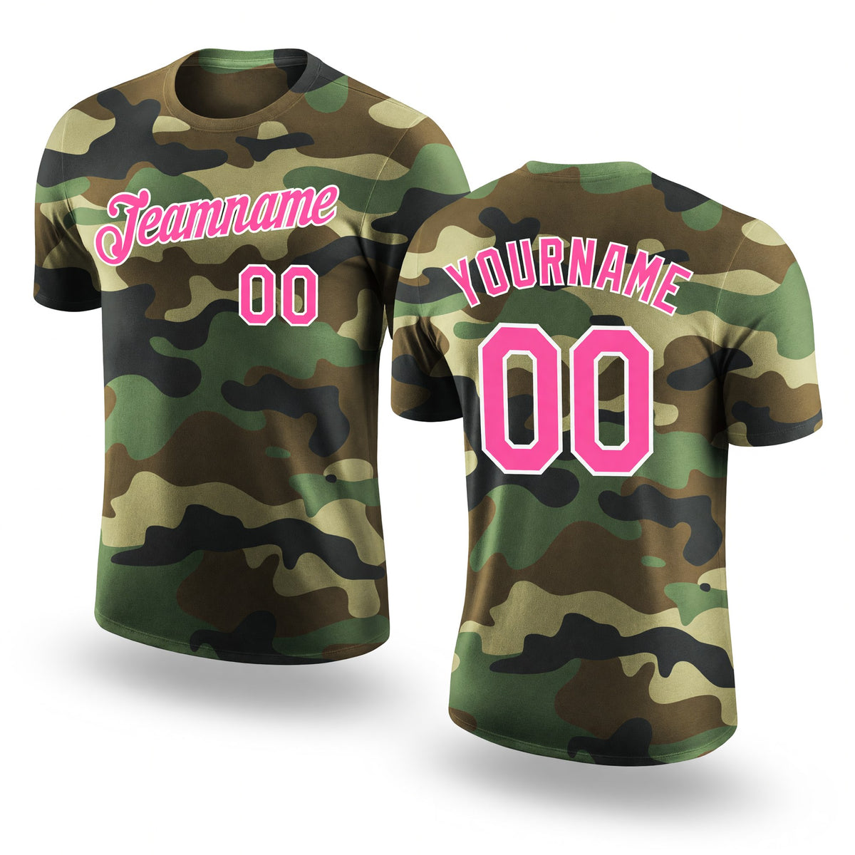 Custom Camo Pink-White Performance Salute To Service T-Shirt