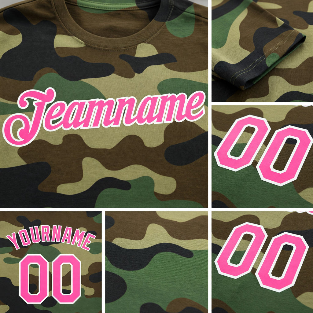 Custom Camo Pink-White Performance Salute To Service T-Shirt detail