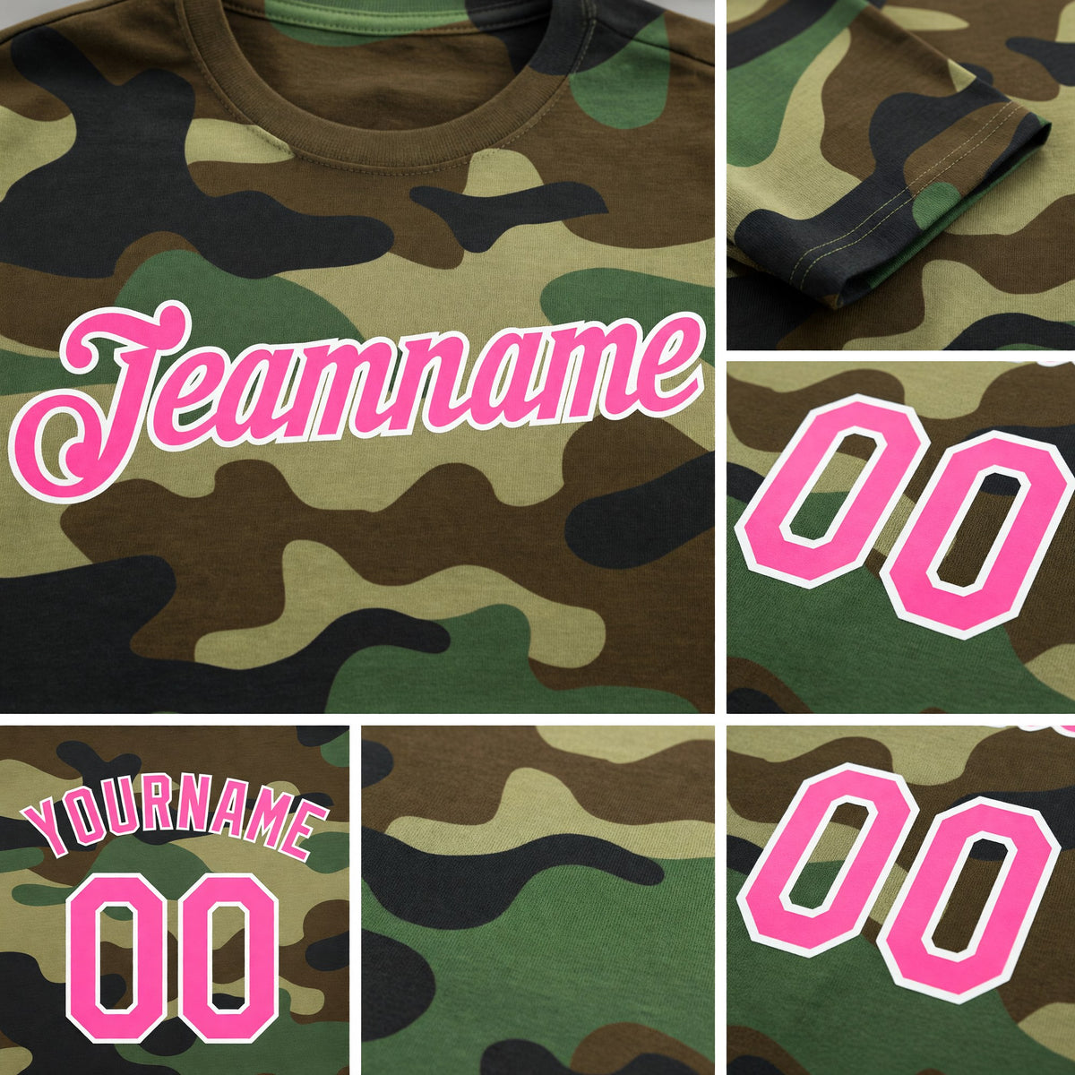 Custom Camo Pink-White Performance Salute To Service T-Shirt detail