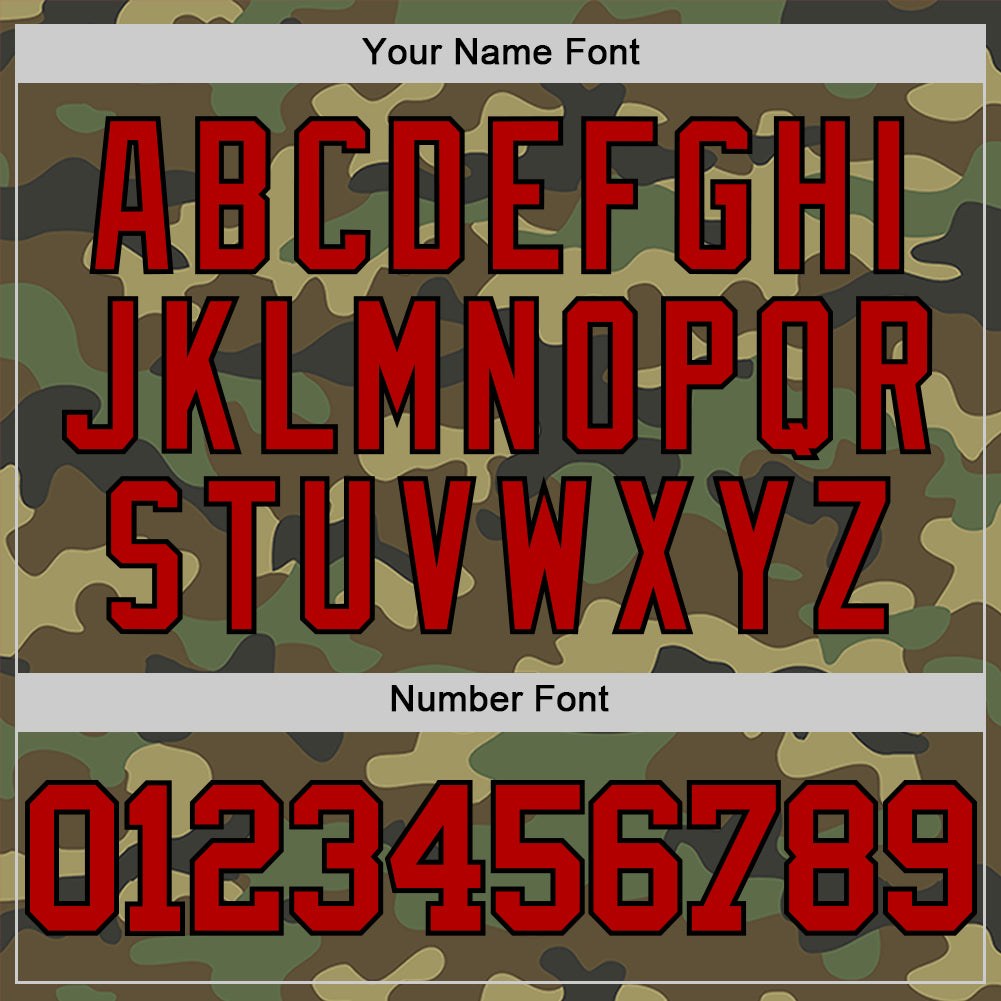 Custom Camo Red-Black Authentic Salute To Service Basketball Jersey photo 3