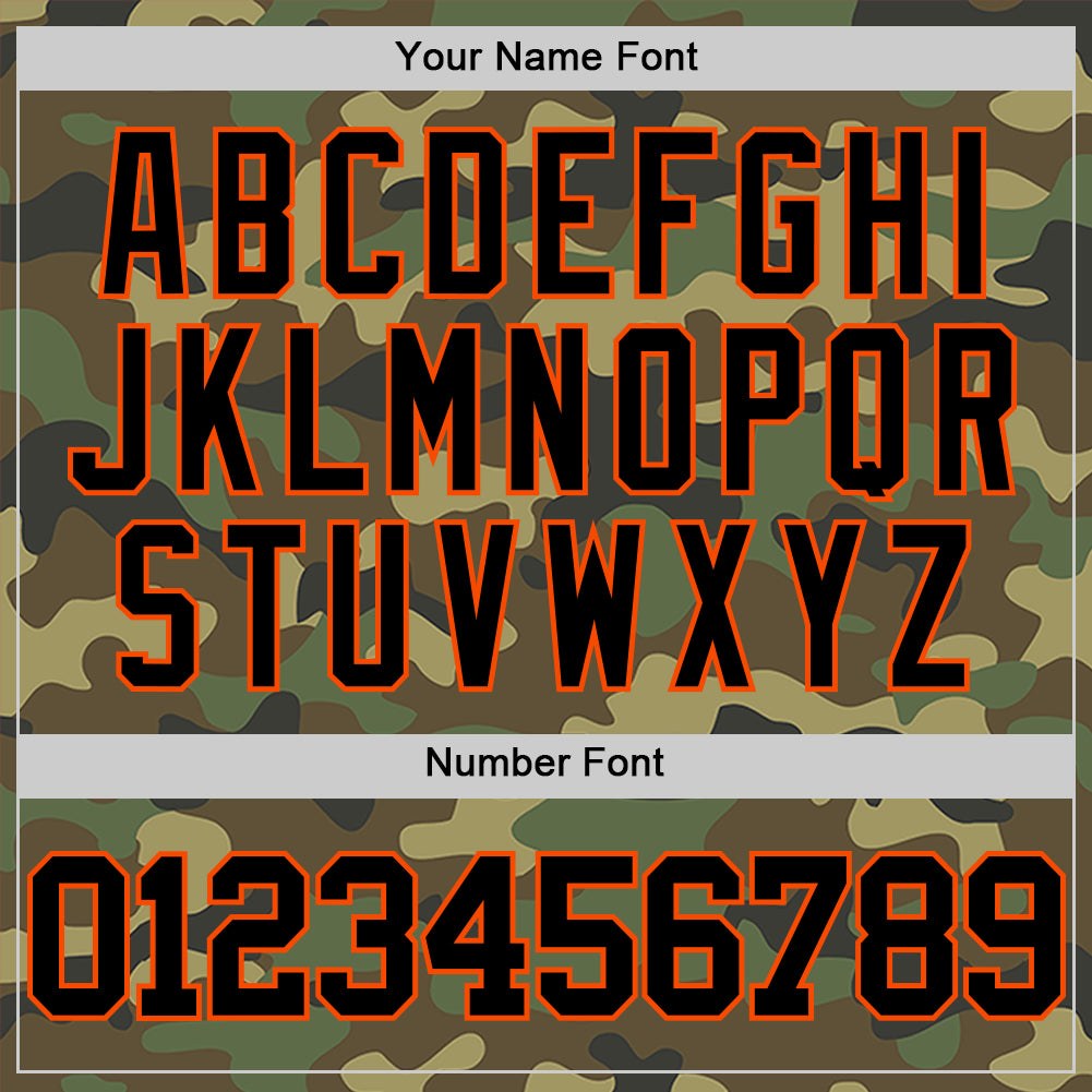 Custom Camo Black-Orange Authentic Salute To Service Basketball Jersey photo 3