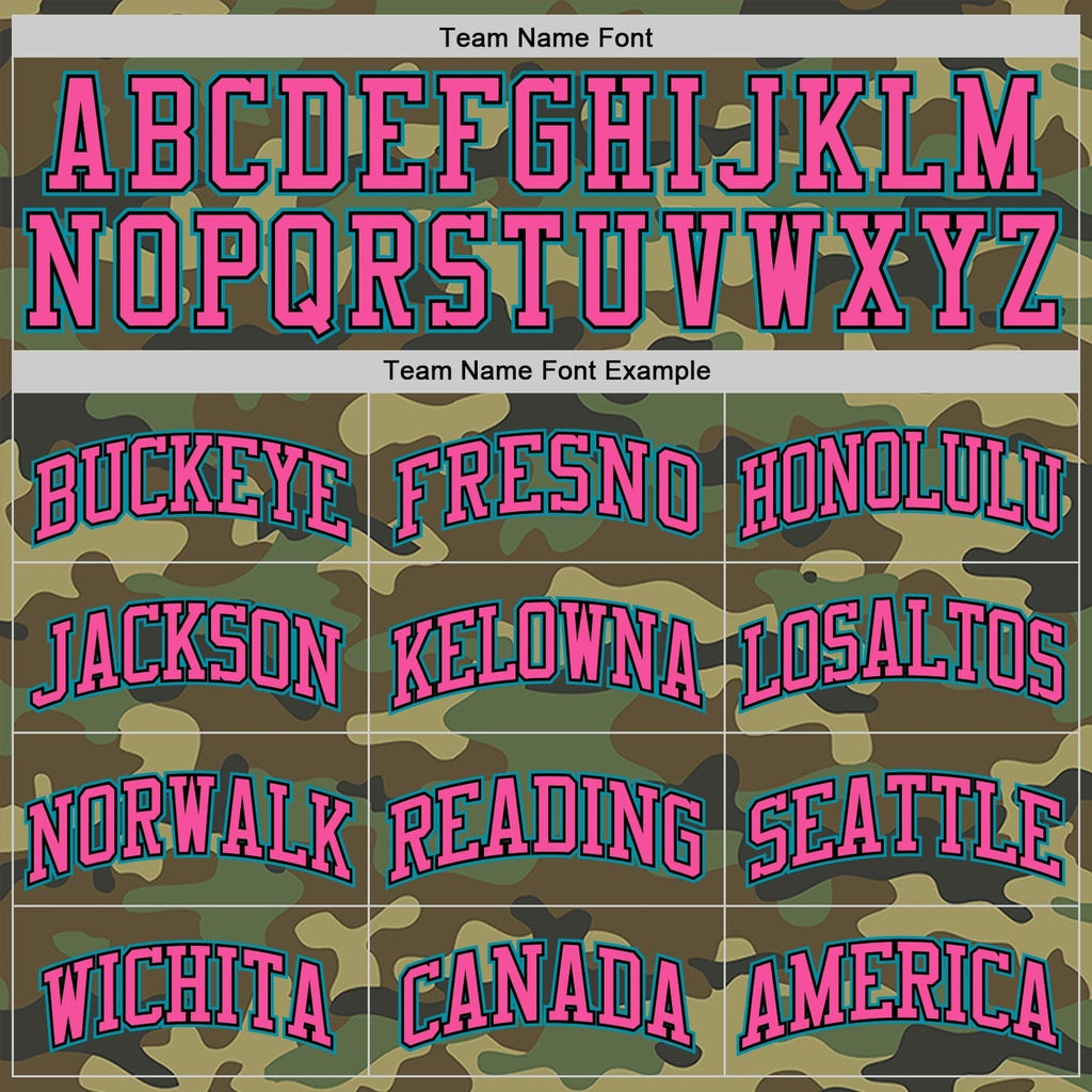 Custom Camo Teal Black-Pink Authentic Salute To Service Basketball Jersey photo 2