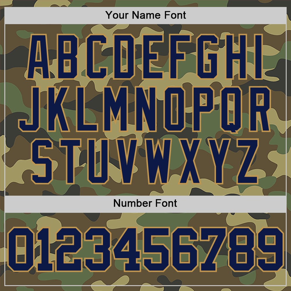 Custom Camo Navy-Old Gold Authentic Salute To Service Basketball Jersey photo 3