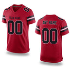 Custom Cardinal Black-White Mesh Authentic Football Jersey