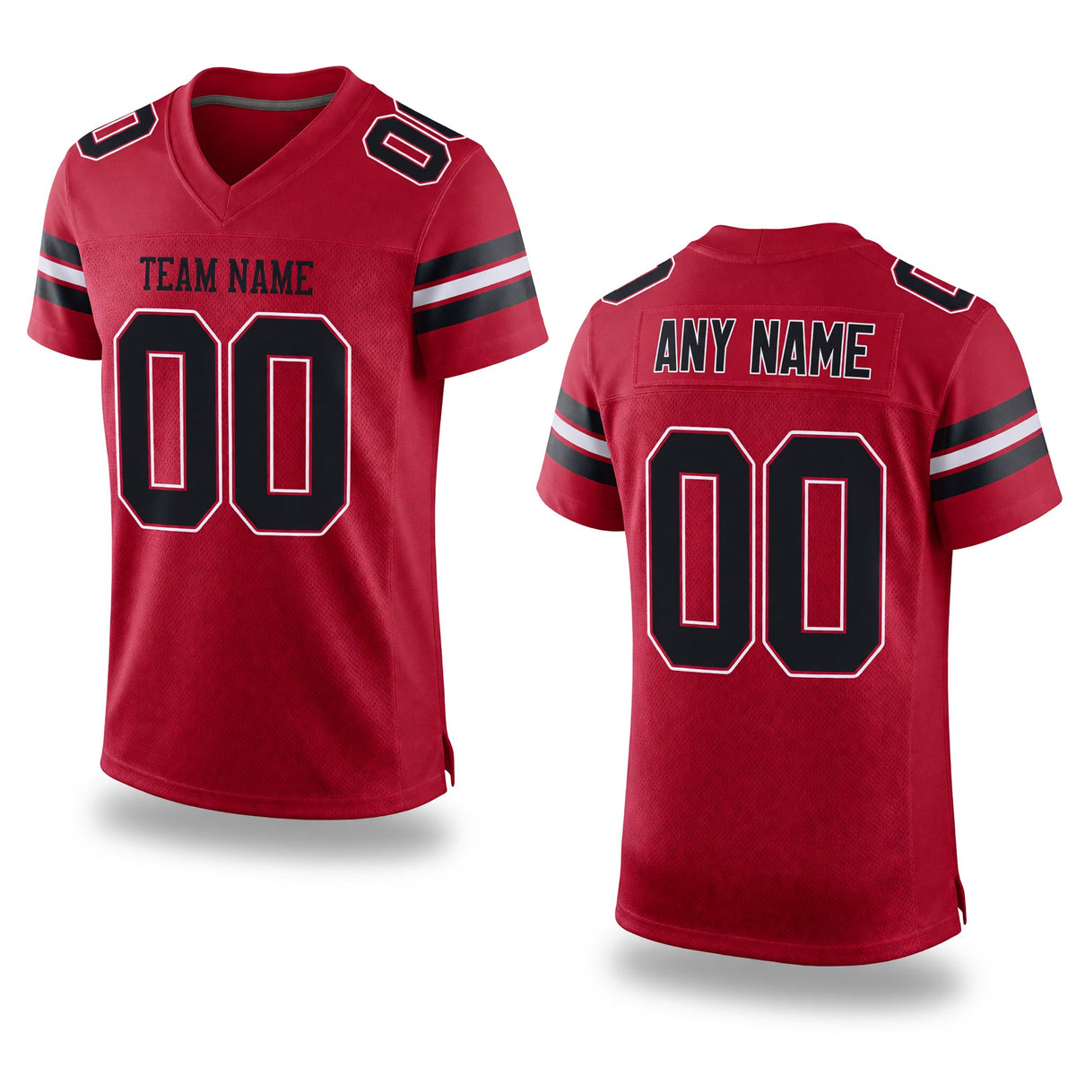 Custom Cardinal Black-White Mesh Authentic Football Jersey