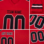 Custom Cardinal Black-White Mesh Authentic Football Jersey detail