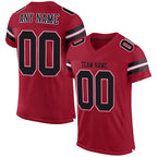 Custom Cardinal Black-White Mesh Authentic Football Jersey photo 1