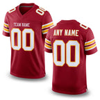 Custom Cardinal White-Gold Mesh Authentic Football Jersey