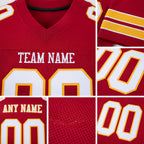 Custom Cardinal White-Gold Mesh Authentic Football Jersey detail