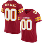 Custom Cardinal White-Gold Mesh Authentic Football Jersey photo 1