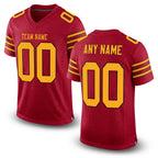 Custom Cardinal Gold-Black Mesh Authentic Football Jersey