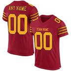 Custom Cardinal Gold-Black Mesh Authentic Football Jersey photo 1