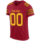 Custom Cardinal Gold-Black Mesh Authentic Football Jersey photo 2