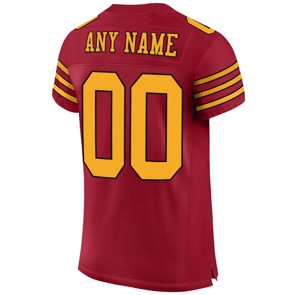 Custom Cardinal Gold-Black Mesh Authentic Football Jersey photo 3