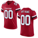 Custom Cardinal White-Black Mesh Authentic Football Jersey