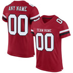 Custom Cardinal White-Black Mesh Authentic Football Jersey photo 1