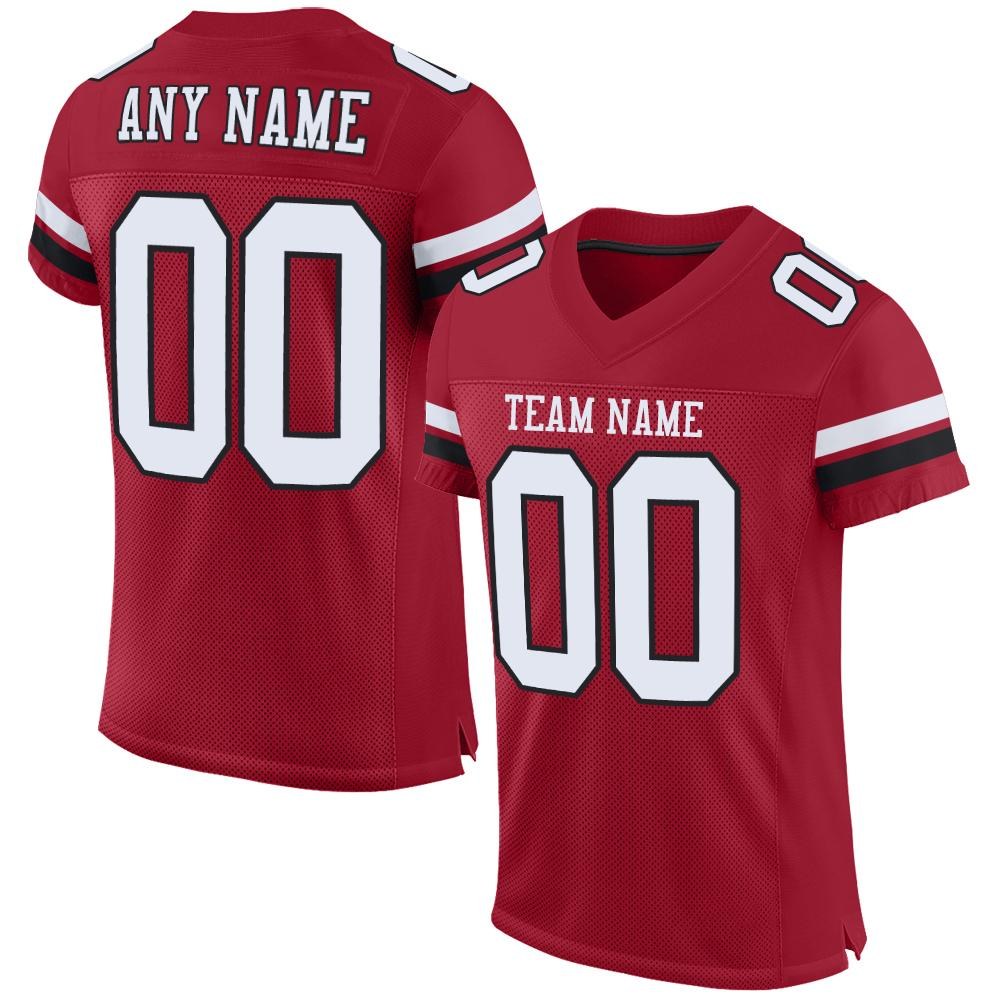 Custom Cardinal White-Black Mesh Authentic Football Jersey photo 1