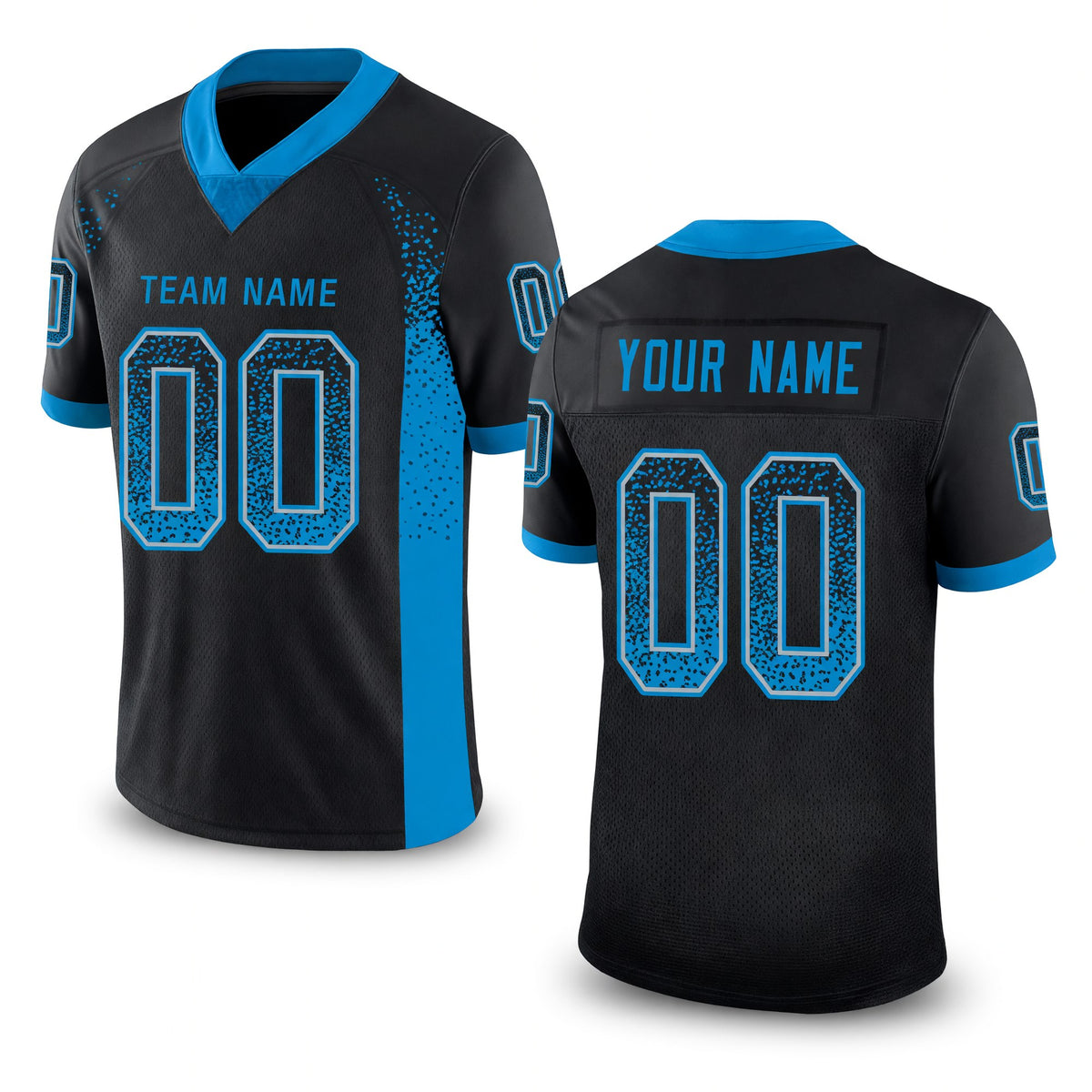 Custom Black Panther Blue-Gray Drift Fashion Football Jersey
