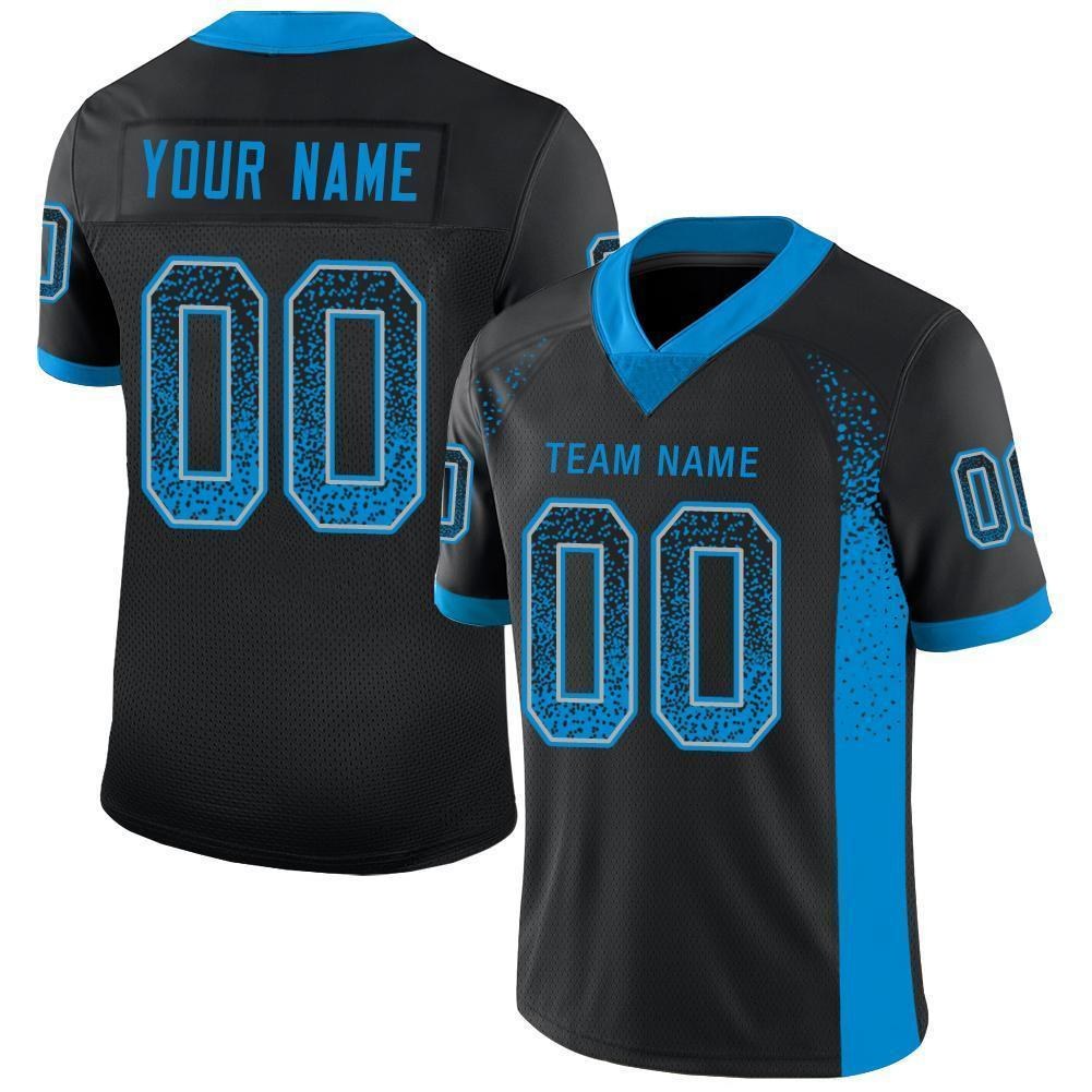 Custom Black Panther Blue-Gray Drift Fashion Football Jersey photo 1