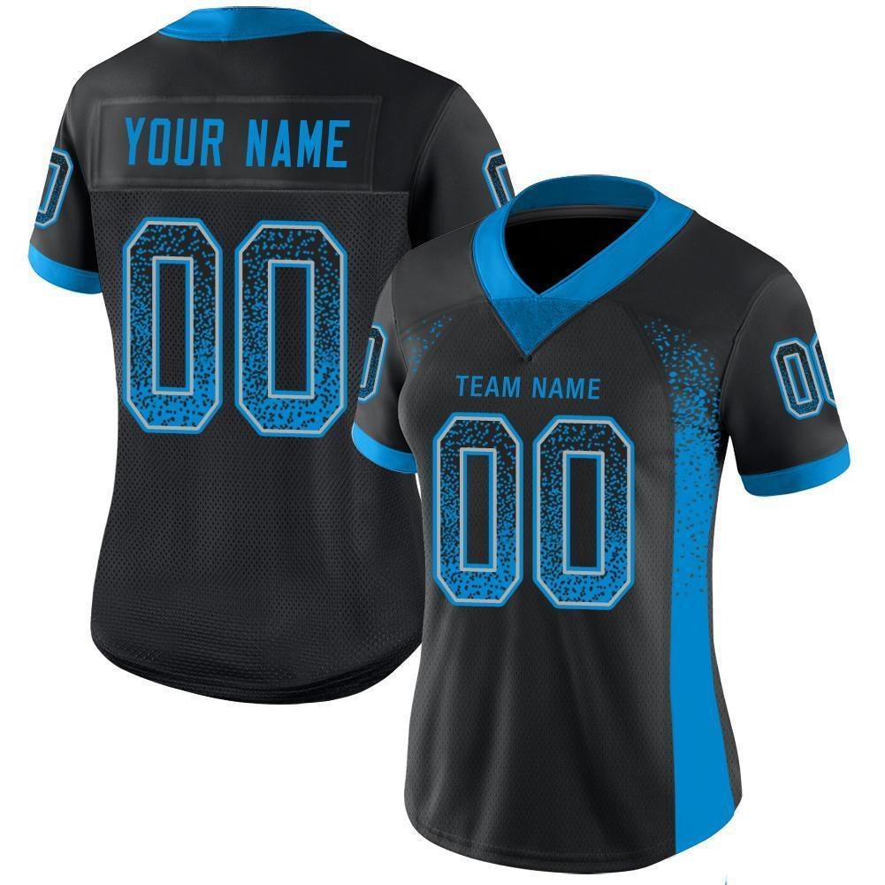 Custom Black Panther Blue-Gray Drift Fashion Football Jersey photo 2