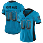 Custom Panther Blue Black-Gray Drift Fashion Football Jersey photo 2