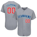 custom gray red royal baseball jersey chicagof0127