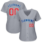 custom gray red royal baseball jersey chicagof0127