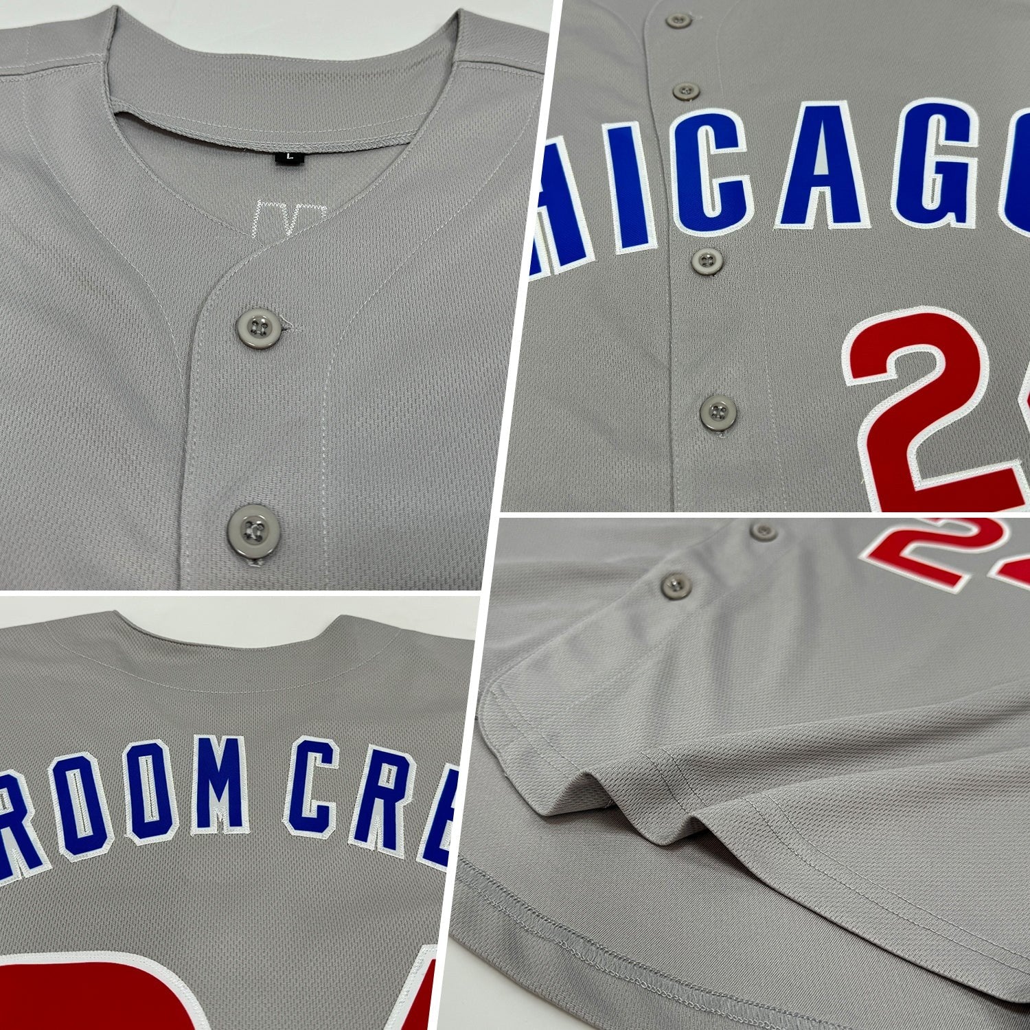 Custom Gray Red-Royal Baseball Jersey photo 1