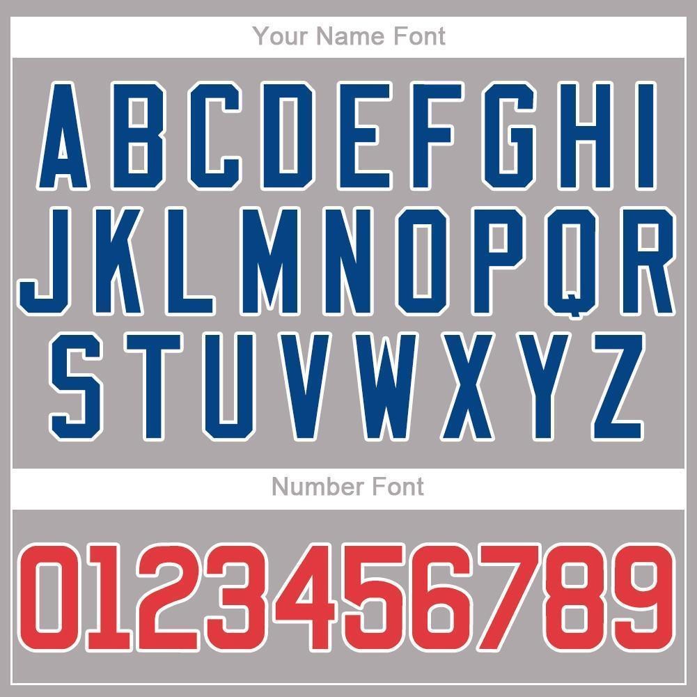 Custom Gray Red-Royal Baseball Jersey photo 2