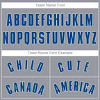 Custom Gray Red-Royal Baseball Jersey photo 3