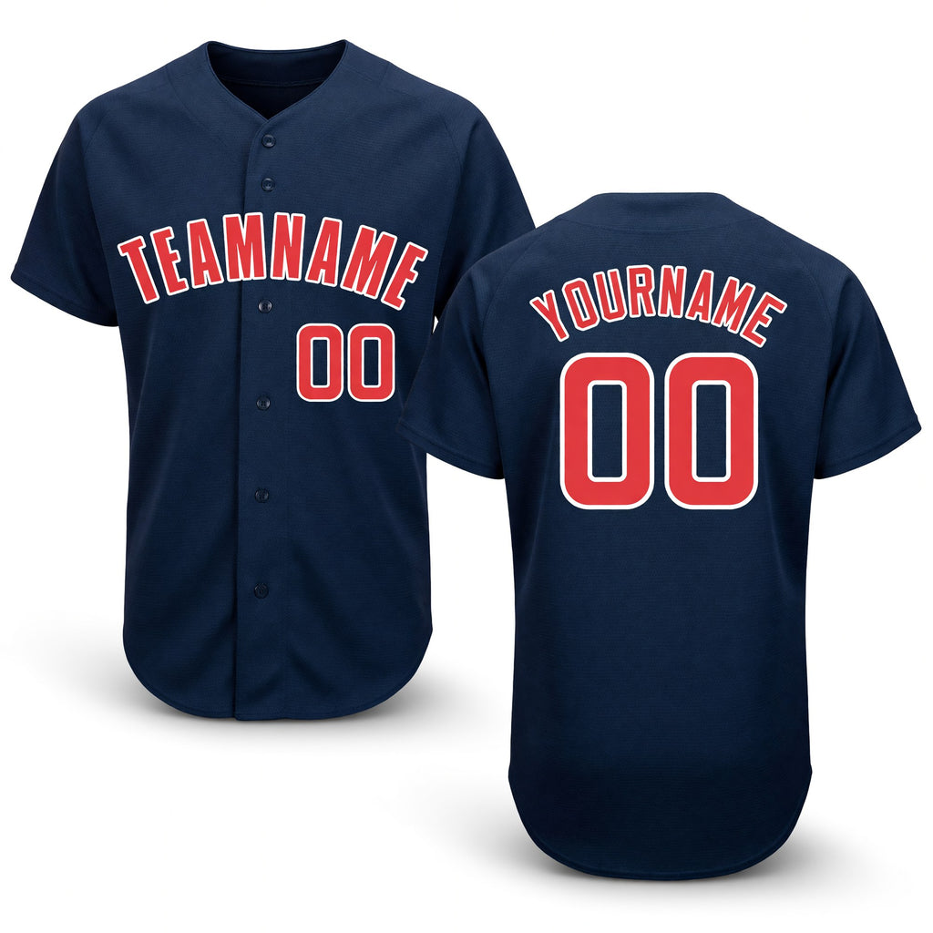 Custom Royal Red-White Baseball Jersey