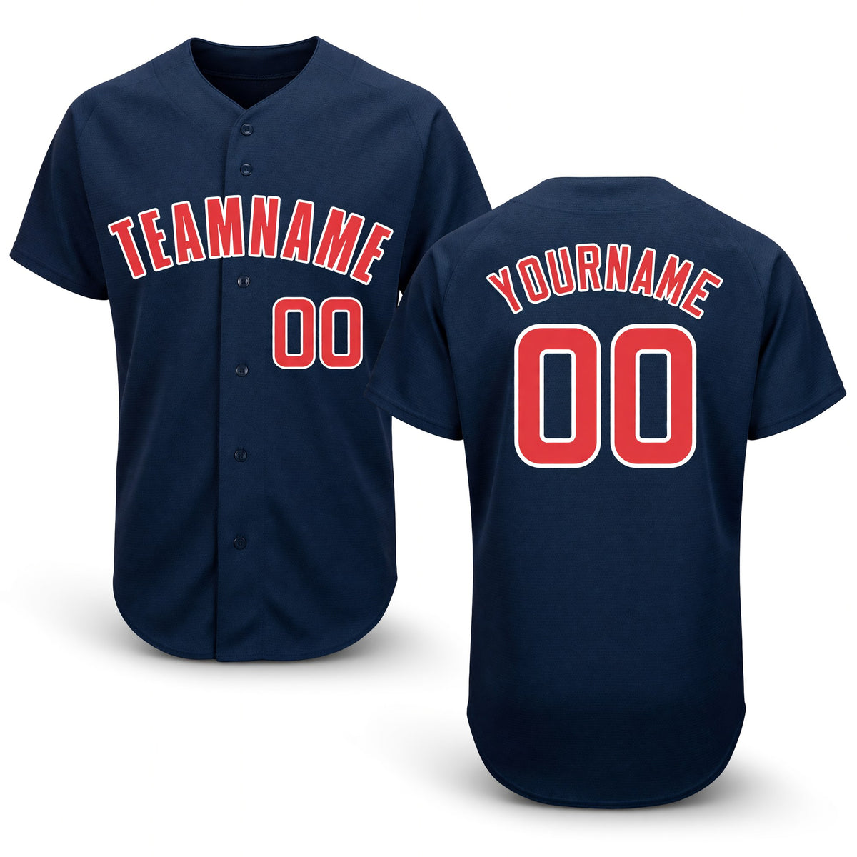 Custom Royal Red-White Baseball Jersey