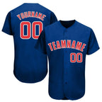 Custom Royal Red-White Baseball Jersey photo 1
