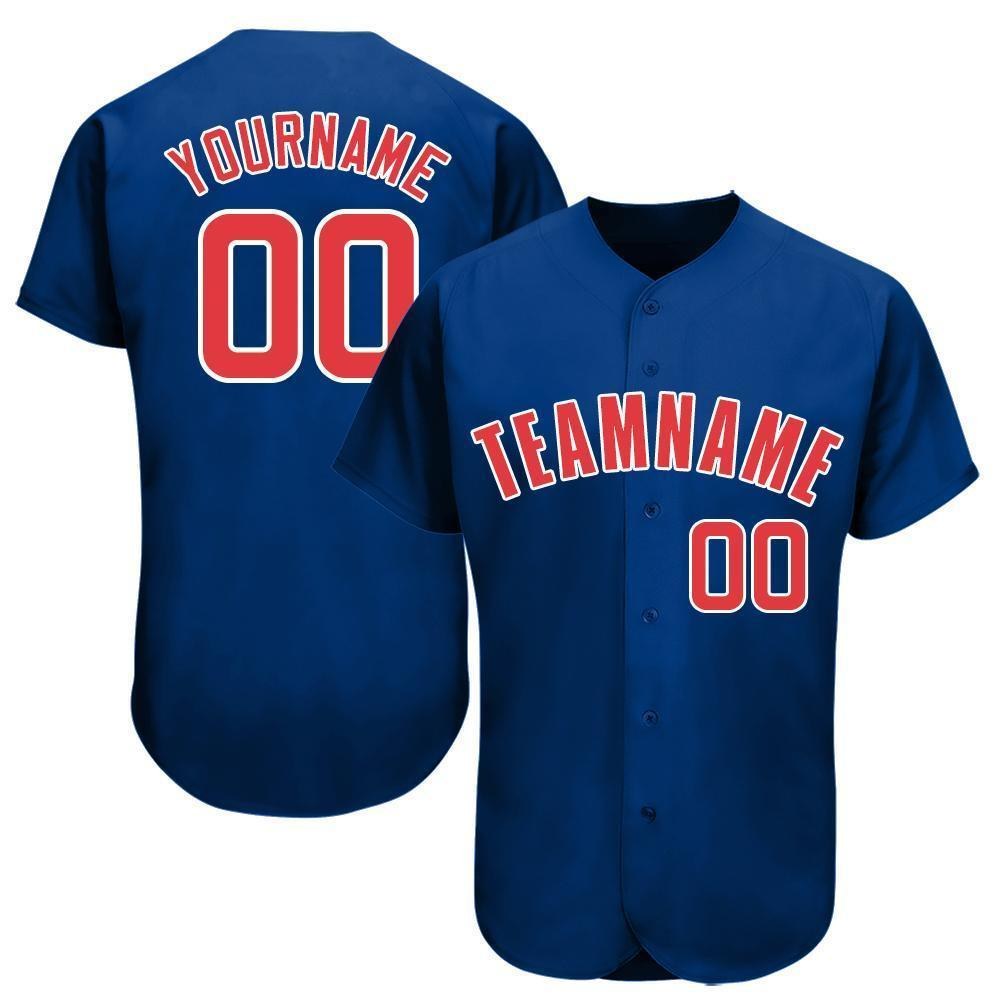 Custom Royal Red-White Baseball Jersey photo 1